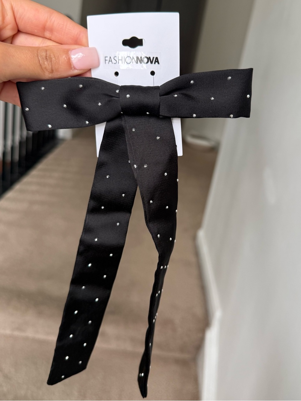 Black Satin Dark Academia Preppy Bow